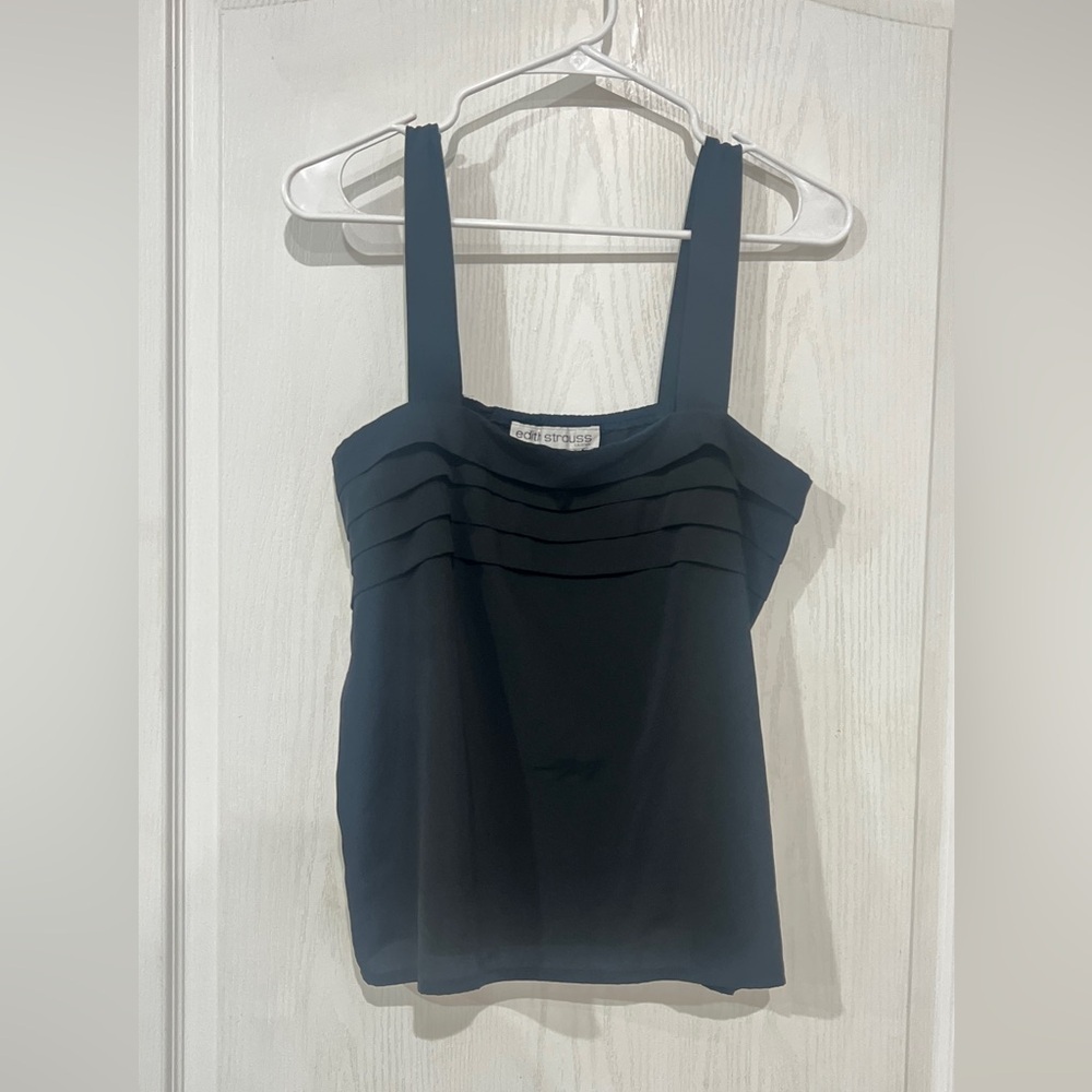 Vintage Edith Strauss Black Sleeveless Top